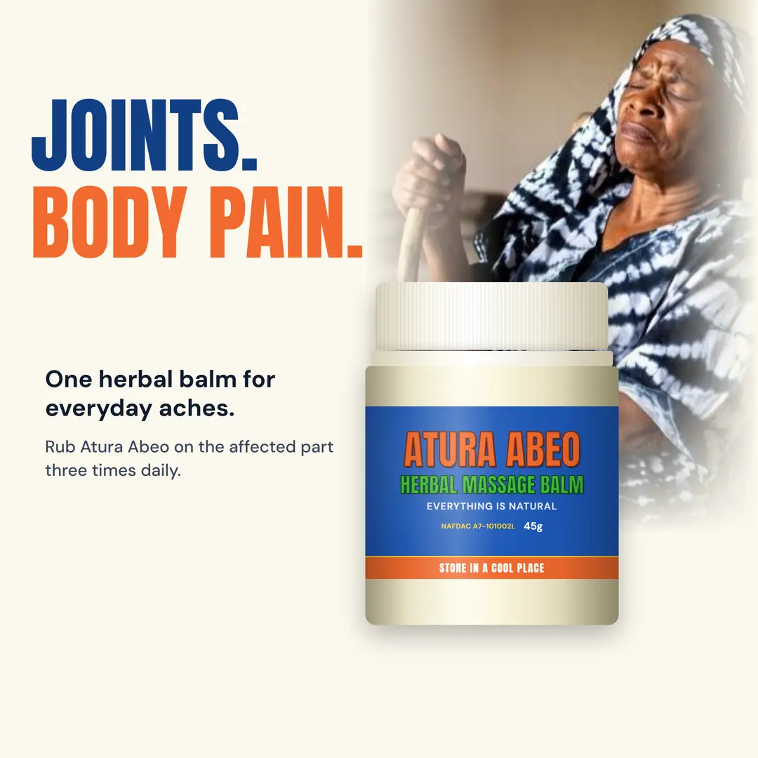 Atura Abeo flyer: joints, body pain. One herbal balm for everyday aches.